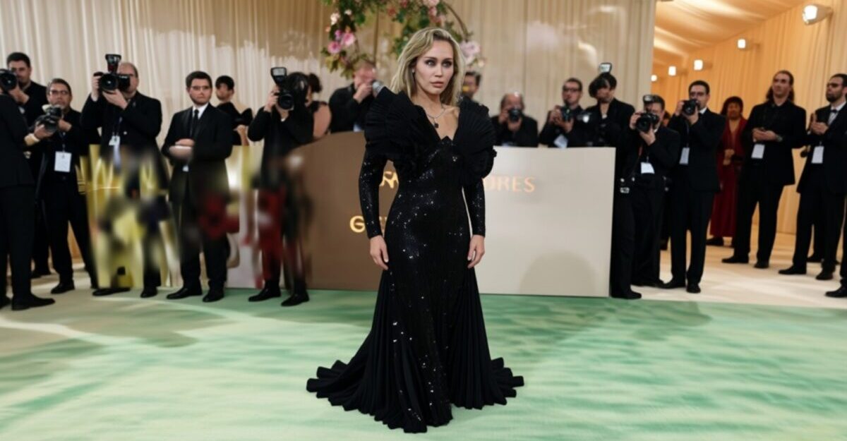 Miley Cyrus poartă un top Roberto Cavalli transparent la ședința foto Variety
