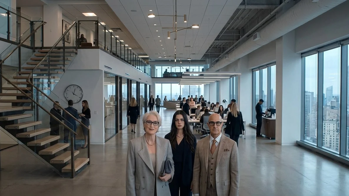 Meryl Streep, Anne Hathaway and Stanley Tucci in 'The Devil Wears Prada 2.'