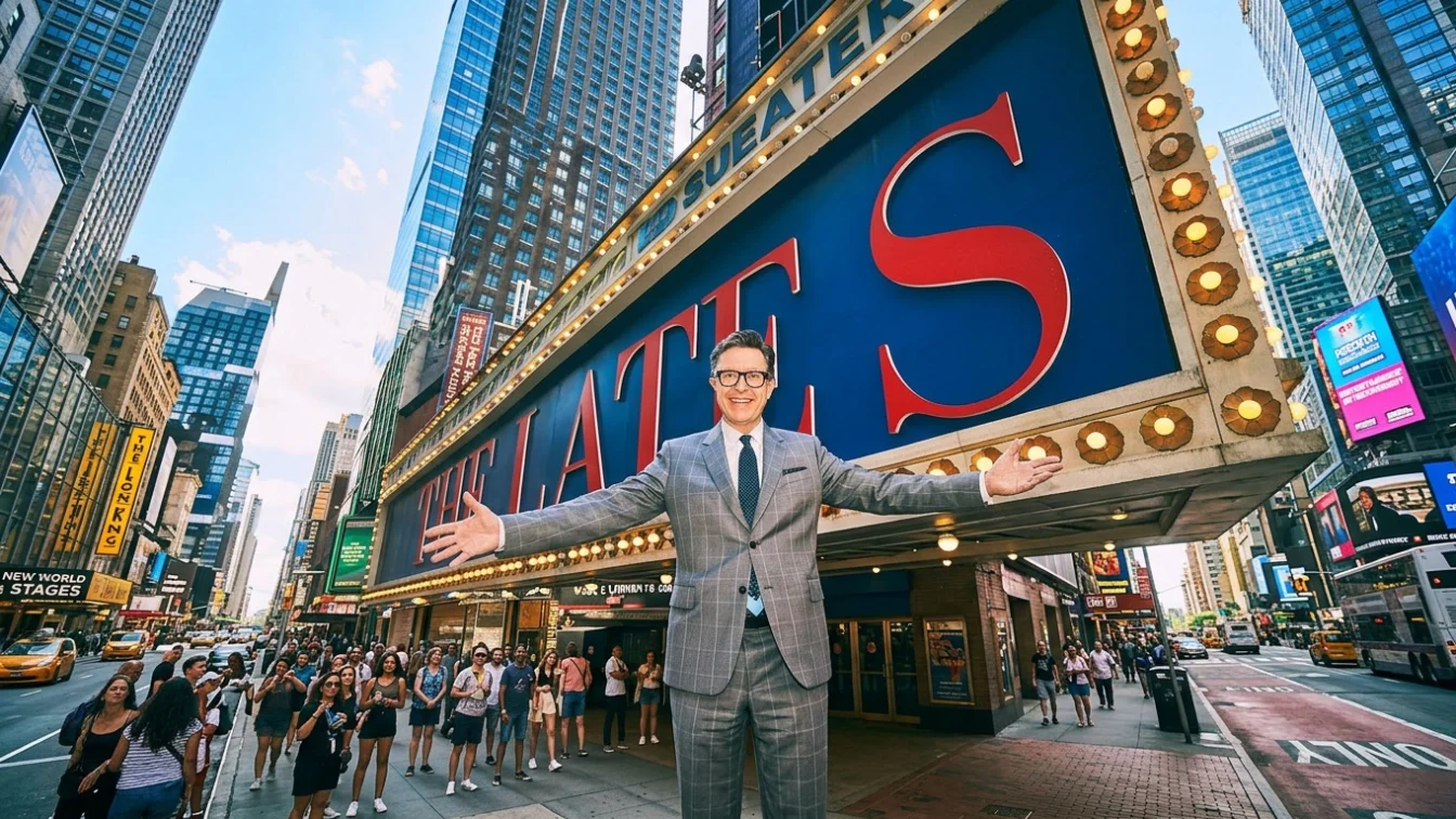 Stephen Colbert was photographed April 17 on the roof of the Ed Sullivan Theater in New York City.