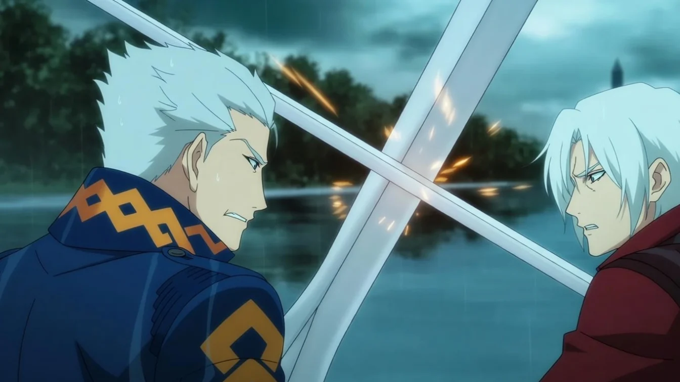 Robbie Daymond as Vergil and Johnny Yong Bosch as Dante in Devil May Cry S2.