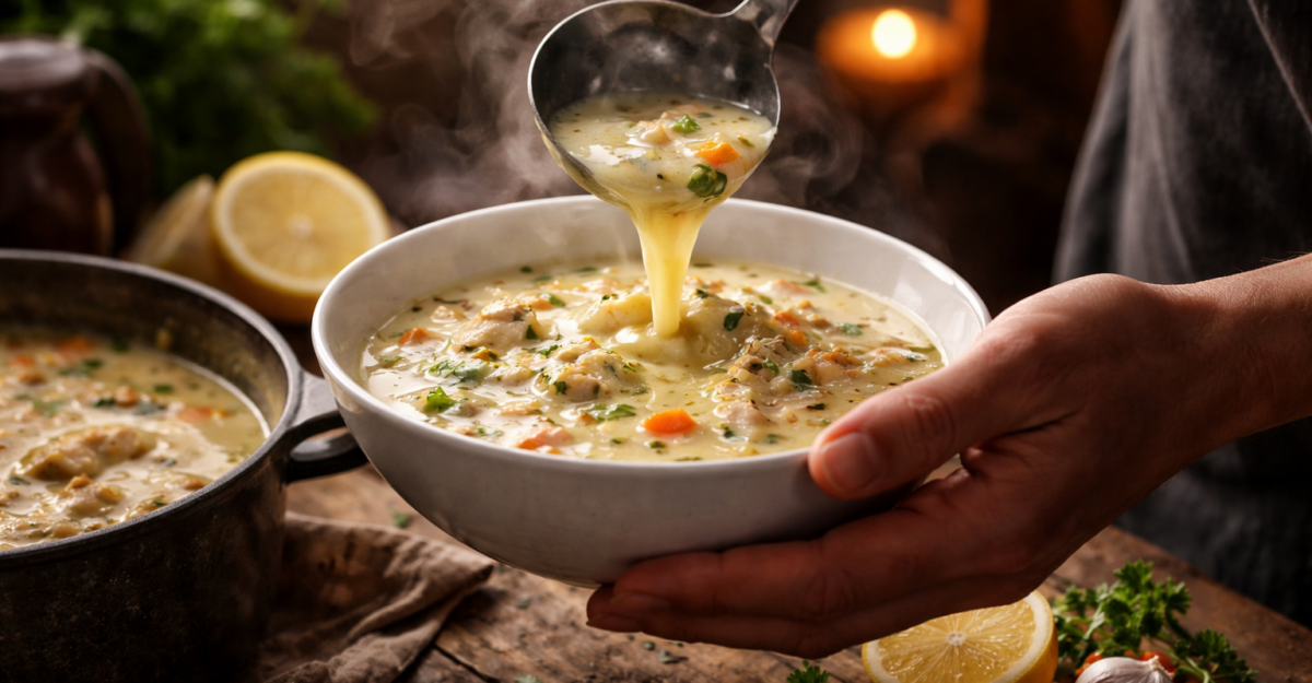 Ciorba de pui a la grec poate ieși catifelată și acrișoară cu 3 pași simpli