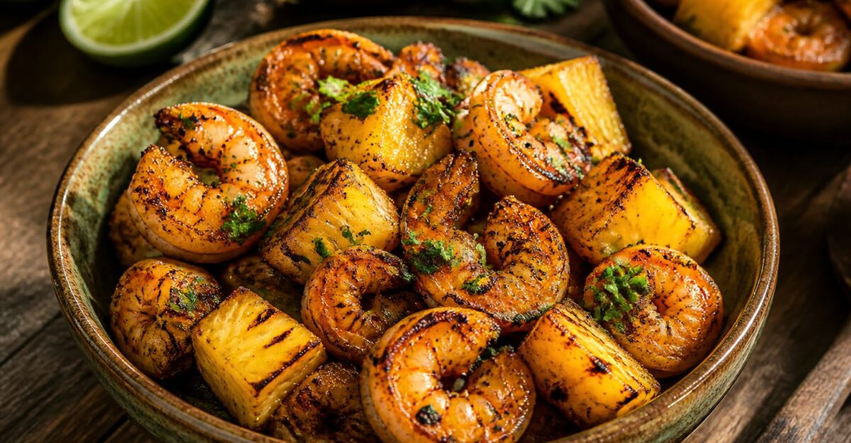 Rețeta Jerk Shrimp & Pineapple Bowls e gata în 45 de minute