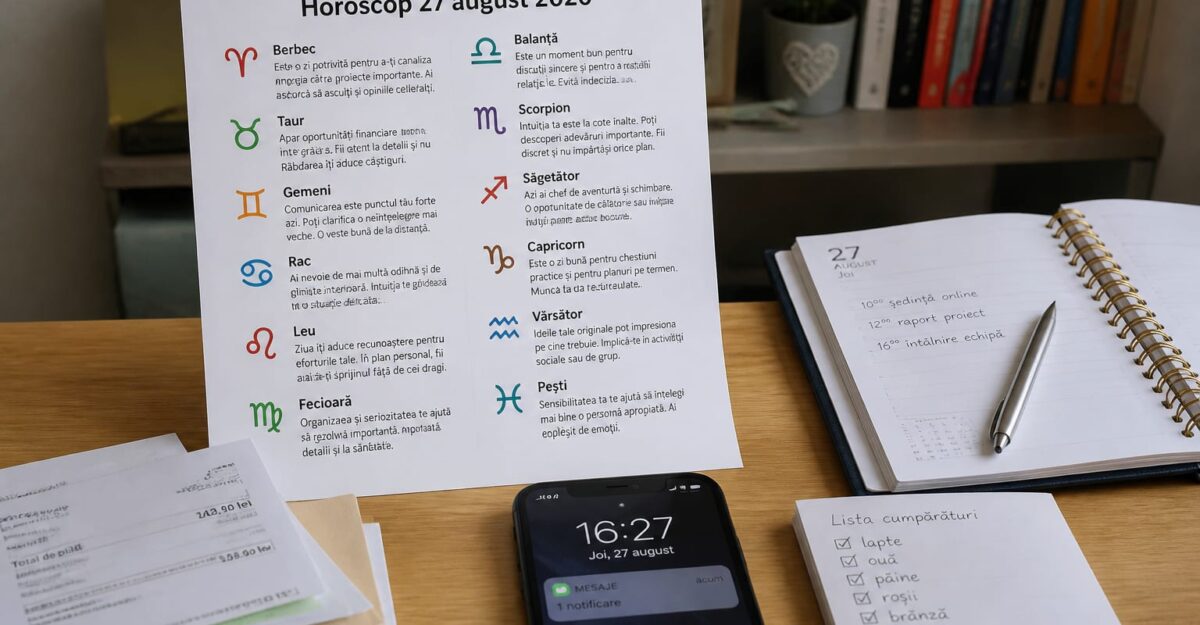 Horoscop 27 august 2026. Leu și Fecioară, în formă pentru decizii clare