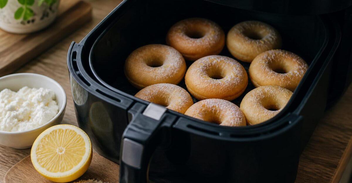 Gogoșile cu lămâie se fac din 4 ingrediente și stau aproximativ 10 minute în air fryer. Cum îți ies fără ulei în compoziție
