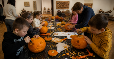 Pictură cu lilieci și Halloween la Antipa. Cât plătesc părinții pentru atelierele din vacanță